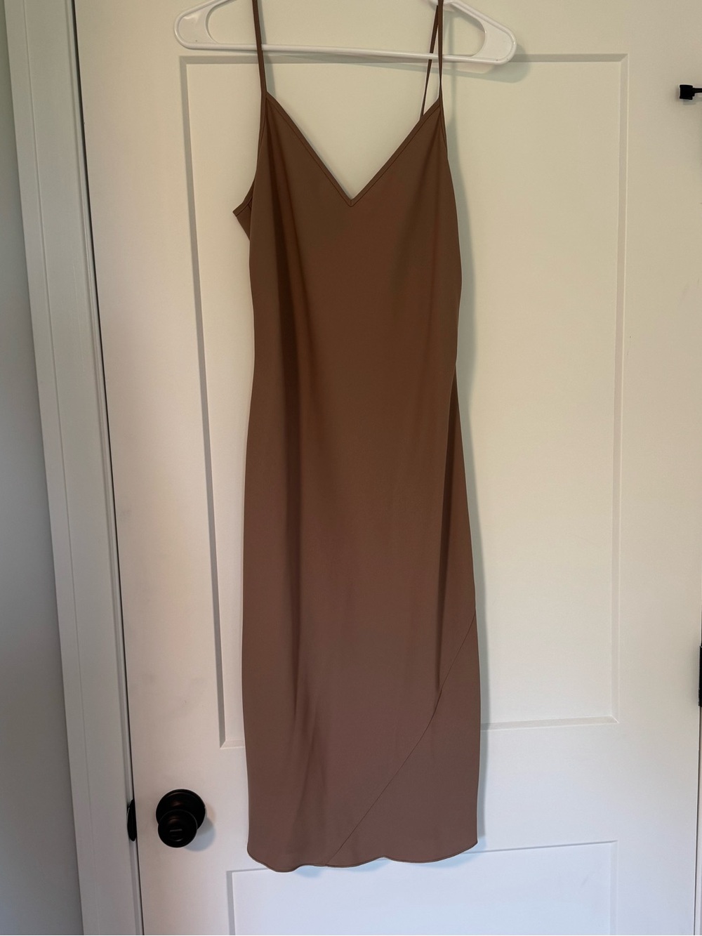 Aritzia Wilfred Taupe V-Neck Midi Slip Dress Size S